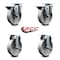 Service Caster 5'' Semi Steel Wheel Swivel Top Plate Caster Set with 2 Posi Brakes 2 Rigid, 4PK SCC-20S514-SSS-PLB-2-R-2 - alternate 6